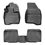 RizLiner Floor Mats Compatible with Ford Explorer 2015-2019 (Bench Seating) 5 Seats Custom Fit Rubber 3D Car Mats Laser Measured 1st & 2nd & 3rd Row Floor Liners All Weather Waterproof (Front & Rear)