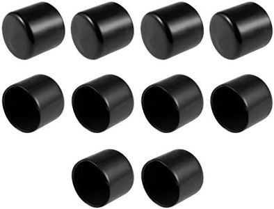 uxcell Rubber End Caps 33mm ID Round End Cap Cover Black Screw Thread Protectors 10pcs