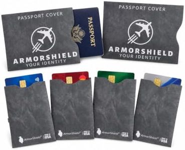 ArmorShield Your Identity 6-Piece Travel Protection Set – RFID Blocking 2 Passport Sleeves + 4 Credit Card/ID Sleeves – Slim, Water-Resistant, Tearproof, Identity Theft Protection, Made in USA