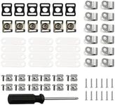 61 Pcs Football Helmet Repair Kit with 1 Screwdriver 12 Chin Buckle 12 R Shape Football Visor Clips 12 Screws 12 Nuts 12 Rubber Gaskets for Youth Adult Hockey Baseball Football Rugby Ice Hockey Sports