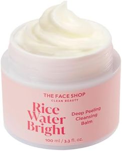 The Face Shop Rice Water Bright Cleansing Balm, 4-in-1 Makeup Remover, for Dry & Sensitive Skin, Made with Korean Rice & Lavendar Oil, Korean Skincare, 100ml / 3.3 fl. oz.