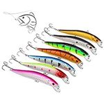 QINREN 7pcs Fishing Lures Artificial Swimbait Sea Fishing Lures Hard Bass Trout Bait for Saltwater Freshwater Fishing