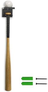Naissgo Baseball Bat Holder Wall Mount Display Rack – Solid Wood Vertical Storage Stand for Bat & Ball, Softball, Lacrosse, Hockey Stick – Sports Collectible Display