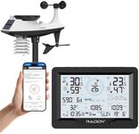 Raddy MN6 Wi-Fi Weather Station, 15-in-1 Wireless Weather Station for Indoor Outdoor, Temperature Humidity Monitor with Air Pressure, Rain Gauge, Wind Speed, UV, Weather Forecast