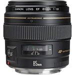 Canon EF 85mm f/1.8 USM Medium Telephoto Lens for Canon SLR Cameras - Black