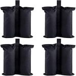 MIZAZBOX Pack of 4 Canopy Weight Bags, Sand Bags for Instant Outdoor Sun Shelter Canopy, Heavy Duty Tent weight bags for Patio Umbrella Base, Black