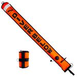 Pluzluce 5FT Dive SMB Surface Marker Buoy, High Visibility Inflatable Scuba Signal Tube with Reflective Strip, Safety Sausage Surface Signal Marker Buoy Float for Underwater Diving Snorkeling