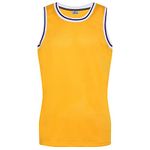 Pullonsy Men's Blank Basketball Jerseys Mesh Athletic Sports Shirts Plain Performance Team Uniforms, Yellow, Small