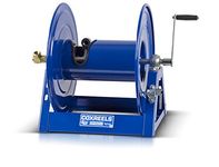 Coxreels 1125-4-100 Hand Crank Steel Hose Reel, 1125 Series - ½” x 100', 3,000 PSI - Heavy Duty All Welded Steel A Frame – Adjustable Tension Break – Made in The USA, Blue