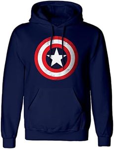 Marvel Comics Captain America Shield - Sudadera con Capucha para Adultos, Color Negro, Talla XL