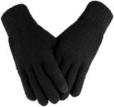 Men's Winter Gloves Touchscreen Mittens Thermal Fleece Lined Windproof Cold Weather Gloves for Driving Running Hiking (Black, Medium)