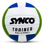 Synco Trainer Volleyball | PVC Volley Ball Machine Stitched | 18 Panel Soft Touch | Durable & Lightweight | Indoor/Outdoor Play | for Youth & Adults Training Volleyball Size- 4