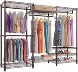 VIPEK V5 Portable Closet Wardrobe Heavy Duty Clothes Rack Metal Freestanding Clothing Racks, Adjustable Custom Closet Racks with 4 Hanging Rods & 8 Shelves, 68.9" Lx15.7 Wx76.4 H, Bronze