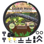 1/2’’ Soaker Hose for Garden 50 Ft, Heavy Duty Soaker Hose 50 ft for Raised Garden Beds, Garden Soaker Hoses for Foundation Watering Drip Hose Irrigation System (50 ft)