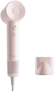 Laifen Hair Dryer SE Lite, Blow Dryer with Nozzle for Curly Hair, 200M Ionic Hair Dryer with 105,000 RPM Low Noise Brushless Motor for High-Speed Drying, for Travel & Home 2024 Upgraded (Pink)