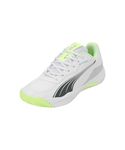 PUMA Unisex NOVA Smash Tennis Shoe, White-Luminous Blue-Fizzy Apple-Shadow Gray, 9 UK