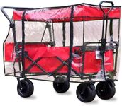 Wagon Rain Cover,Collapsible Outdoor Wagon Cart Waterproof Cover,Trolley Cart Accessories Push Pull Wagons Clear Rain Cover for Kids Outdoor Garden Camping Shopping