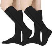 2 Pairs Zipper Compression Socks, 15-20 mmHg Closed Toe Compression Stocking with Zipper for Women and Men