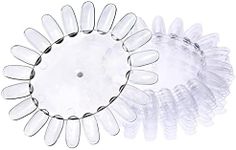 False Nail Flower Wheel For 18 Color Card Display Board Template Sunflower Shaped Nails Art Tools Pack of 10 (Clear)