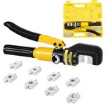 HSEAMALL 10Tons Hydraulic Crimping Tool Crimper Plier for Copper and Aluminum Terminal Lugs Battery Wire Crimping 4-70mm²