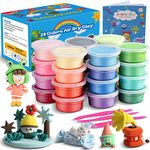 Air Dry Clay, 24 Colors Ultra Light Modeling Clay, iFergoo Magic Clay DIY Creative Modeling Dough with Project Booklet