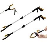 2-Pack 32" heavy duty FDA registered GrabRunner Reacher Grabber with Strong Magnetic Heavy Lifting 5LBS (New Yellow)