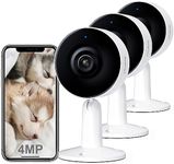 Arenti 4MP Indoor Security Camera 3 Pack, 2.5K Baby Monitor, Pet Camera with Phone App, Sound & Motion Detection (IN1Q 3PC)