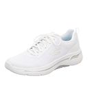 Skechers Performance Women's womens Go Walk Arch Fit - Motion Breeze, White/Silver, 8.5