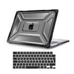 MOSISO Compatible with MacBook Air 13 inch Case 2024 2023 2022 M3 M2 A3113 A2681 Touch ID,Heavy Duty Plastic Hard Shell with TPU Bumper&Keyboard Cover Compatible with MacBook Air 13.6 inch Case, Black