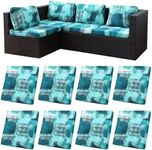 8Pcs Stretch Patio Cushion Covers Outdoor Cushion Covers,for Outdoor Couch Cushion Covers Replacement,Outdoor Covers Patio Slipcovers Couch Cover,Washable Furniture Cover (Turquoise,Cover Only)