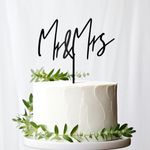 Party to Be Mr & Mrs Black Wedding Cake Topper (Design 02)