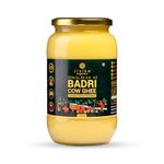JIVIKA Premium A2 Badri Cow Ghee 1Litre | Vedic Bilona Ghee from Uttarakhand | Hand Churned from Whole Curds | A2 Milk from Grass Fed Badri Cow | Pure and Authentic | Glass Bottle