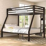 Generic M Z Handicrafts Twin Queen Bunk Bed In Black - Metal, Powder Coated