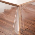 Rawgoodz Clear Plastic Tablecloth Protector Rectangle 60x120 inch Waterproof Oilproof Stain Resistant Wipeable Table Cover for Dining Tables