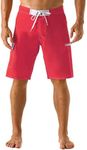 Nonwe Men's Swim Trunks Quick Dry Summer Vacation Zipper Pocket Bathing Suit Red 40