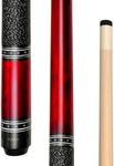 Short Kids Cue Stick LCS, Canadian Hard Rock Maple, 13mm Hard Tip, Choice of Length/Style (L9S 48" Red)