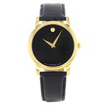 Movado Men's Museum 2100005 Black Leather Swiss Quartz Fashion Watch