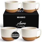 MIAMIO – 450 ml, Set of 4 Ceramic Latte Mug – Elegant Modern Coffee Mug Set for Cafe, Latte, Tea, Hot Cocoa - Drinks Dishwasher & Microwave Safe – Perfect for Home and Office – Aura Collection