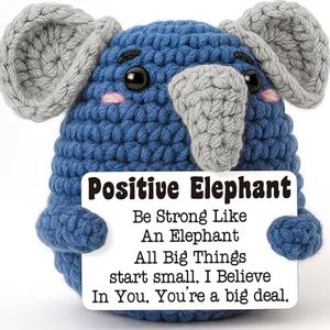 BackURyear Elephant Gifts for Men Women, Cute Inspirational Birthday Graduation Gift for Daughter Son Him Her Teen Boy Girl Friends, Office Gifts for Coworkers, Funny Crochet Elephant Present