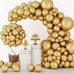 RUBFAC 129pcs Metallic Gold Balloon