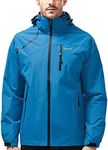 Kugnala Mens Rain Jacket Waterproof Raincoat Lightweight Rain Coat Hooded Windproof Windbreaker Jackets for Men Hiking Cycling Travel Blue 3XL