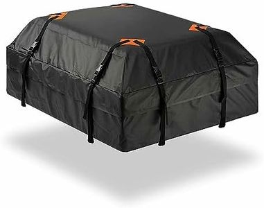 ZONETECH Durable Roof Top Waterproof Cargo Bag -Classic Black 15 Cubic Feet Premium Quality Universal Waterproof Fold-able Leak Proof Traveling Roof Top Car Bag