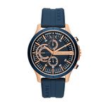 Armani Exchange Silicone Hampton Analog Blue Dial Men Watch-Ax2440, Blue Band