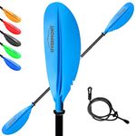 Overmont Kayak Paddles with Leash - 90.5in/230cm Aluminum Alloy Shaft Adjustable Boating Oar for Kayaking Boating Canoeing