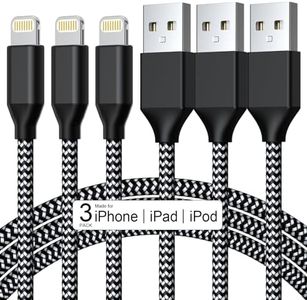 3 Pack iPhone Charger 10 FT Apple MFi Certified Fast Charging Lightning Cable Nylon Braided High Speed Transfer Cord for iPhone 14 13 12 11 Pro Max XR XS X 8 7 6 Plus iPad and More