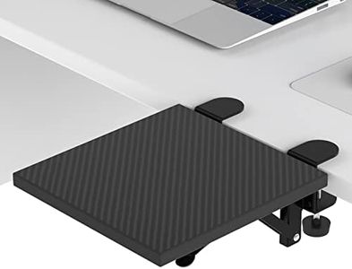 OUGIC Ergonomics Desk Extender Tray, 9.5"x9.1" Punch-Free Clamp on, Foldable Keyboard Drawer Tray, Table Mount Armrest Shelf, Computer Elbow Arm Support