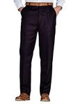 Mens Quality Formal Smart Casual Work Trousers Home/Office (Black) (34W x 27L)