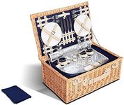 Deluxe 4 Person Picnic Basket Baske