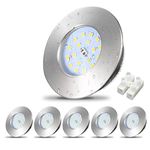 Allesgute 6X Recessed Ceiling Lights 5W IP44 Waterproof Bathroom Downlights 240V Ultra Slim Brushed Chrome LED Spot Light Cool White 6000K