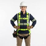 Vishesh Enterprise Professional Safety Harness with Double Lanyard, Full Body Fall Protection Belt, Green | Industrial Safety Harness for Construction, Climbing & Working at Height